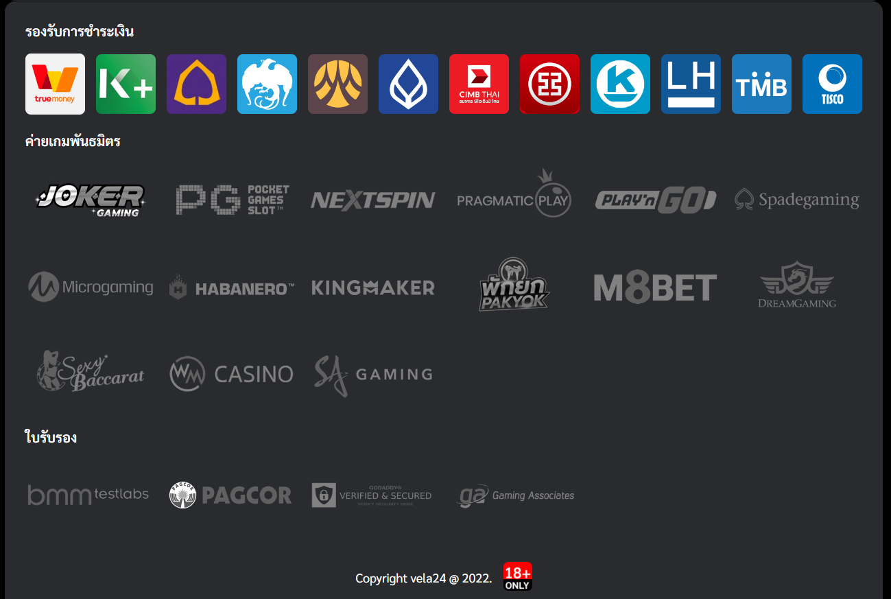 Footer ค่ายเกมออนไลน์